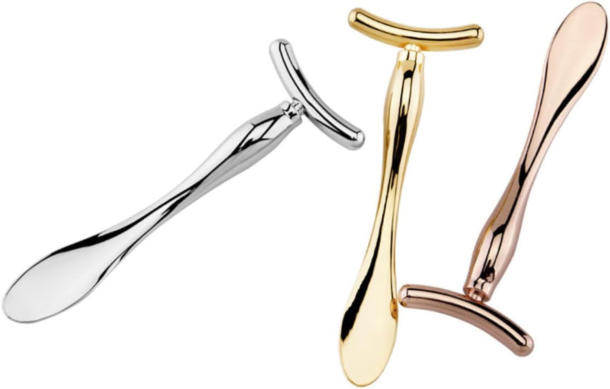 Mini Eye Makeup Scoop Set Zinc Alloy Beauty Supplies 2 in 1 Design for Cream Application Eye Circulation