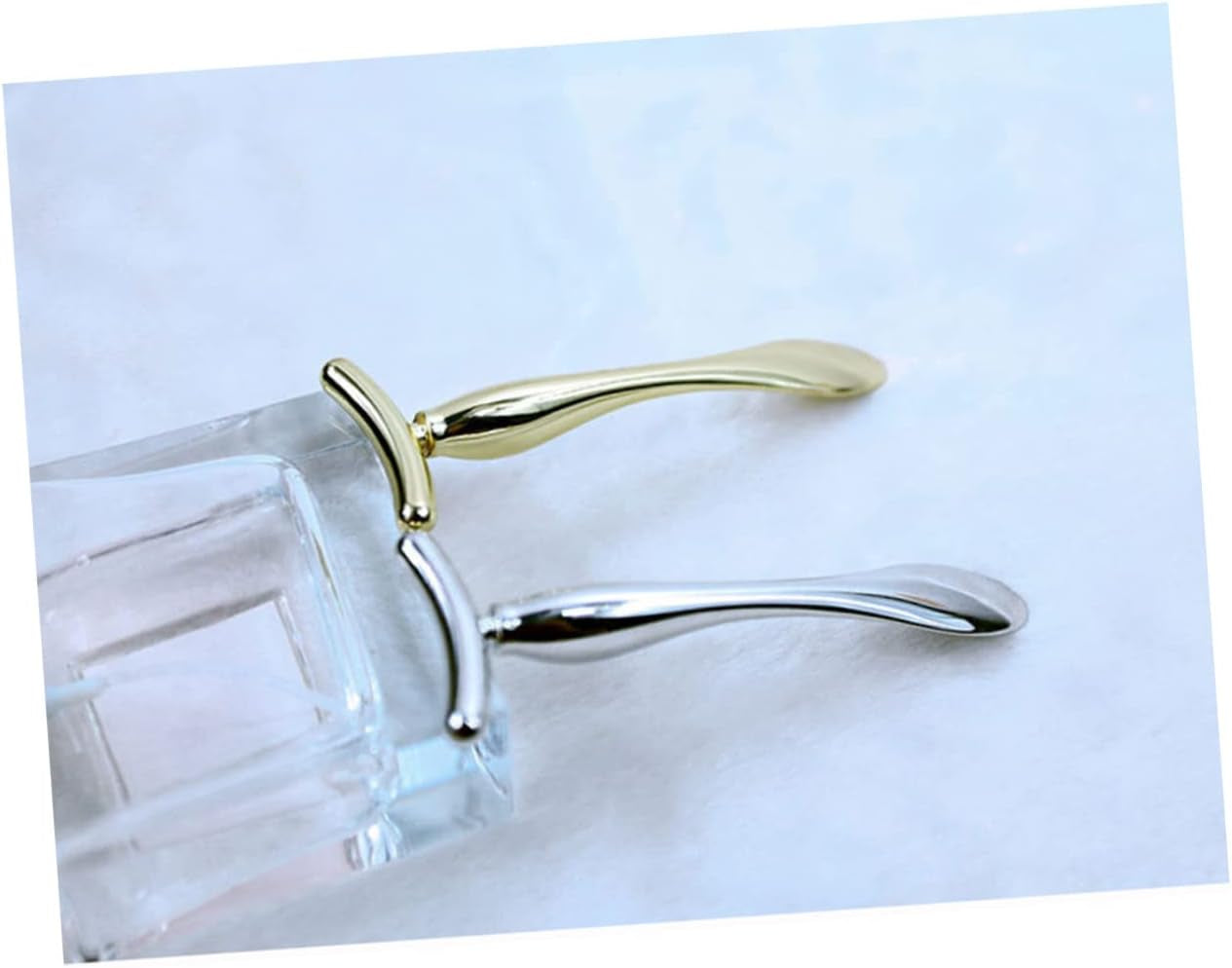 Mini Eye Makeup Scoop Set Zinc Alloy Beauty Supplies 2 in 1 Design for Cream Application Eye Circulation