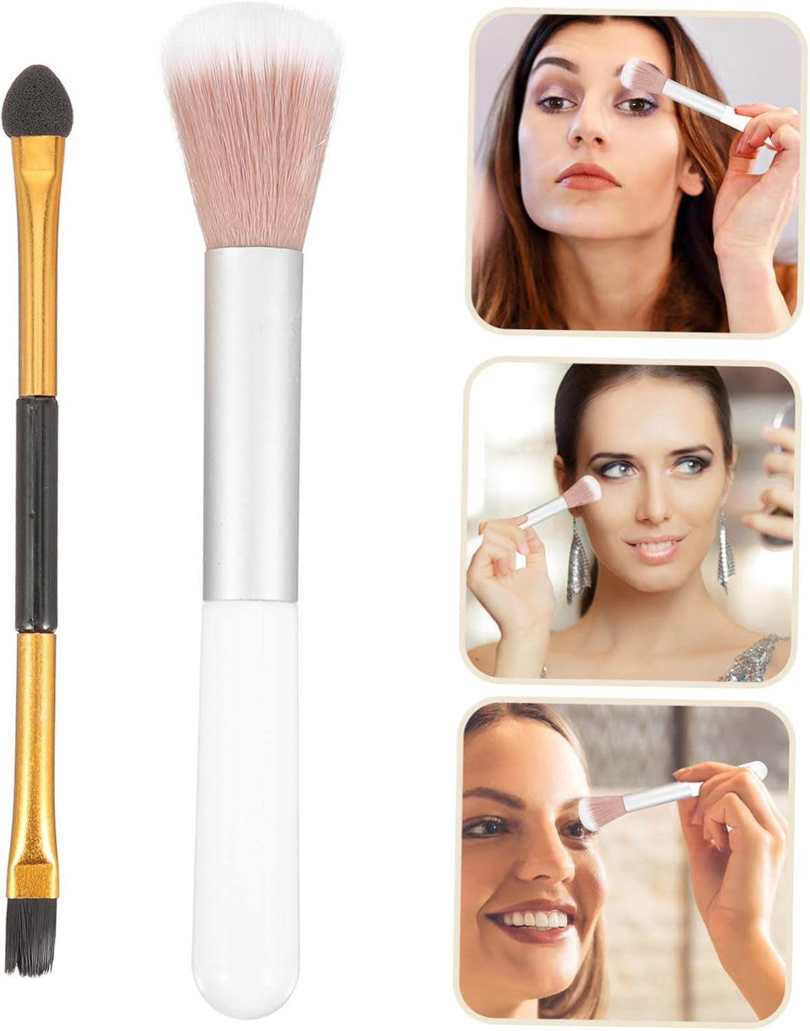 2-In-1 Highlighter and Contour Brush Women'S Makeup Tool Heart-Shaped Sponge for Easy Highlighting