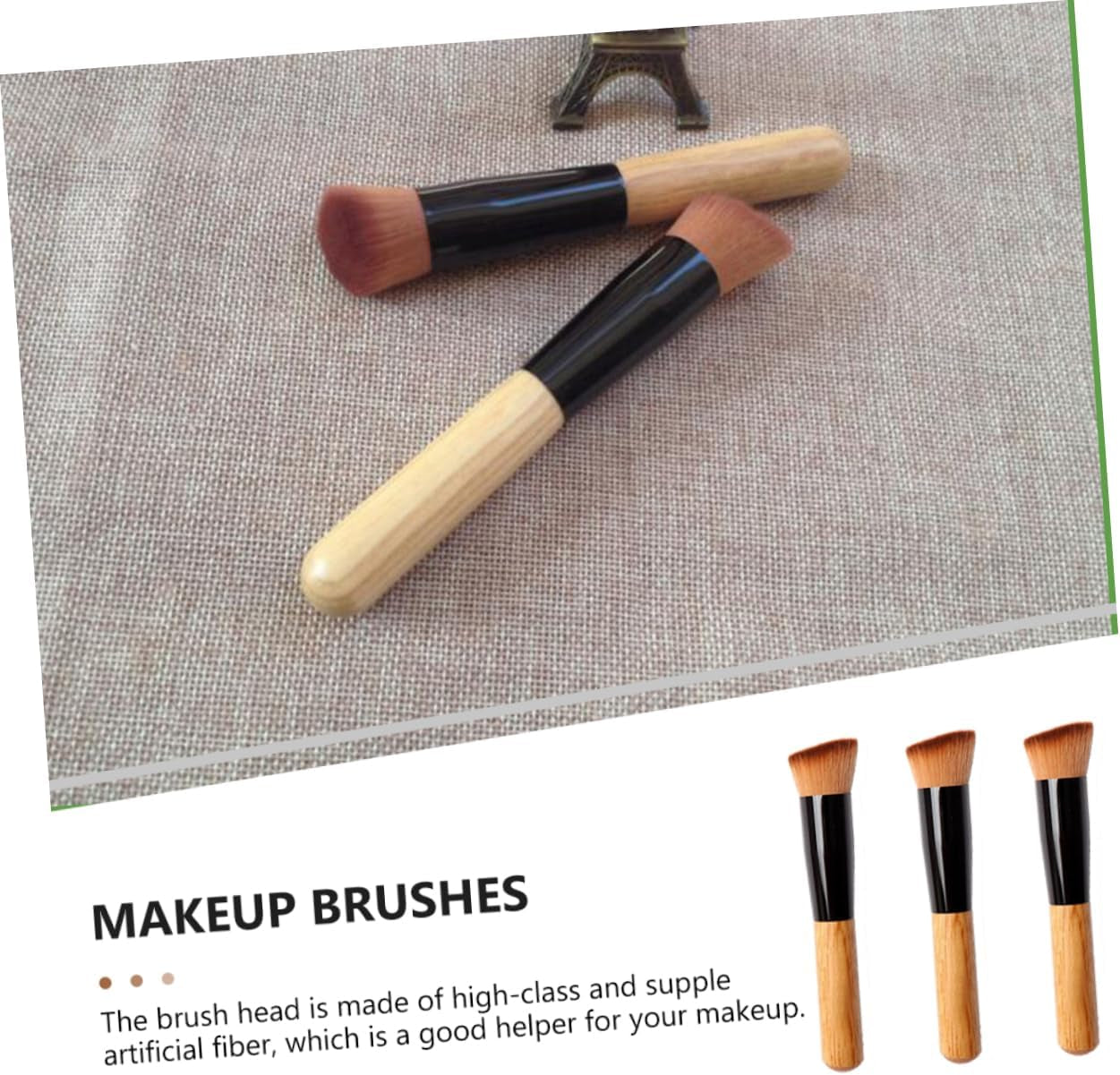 Foundation Professional Makeup Blush Brush 3Pcs Set Portable and Practical for Daily Use and Professional Work Random Color