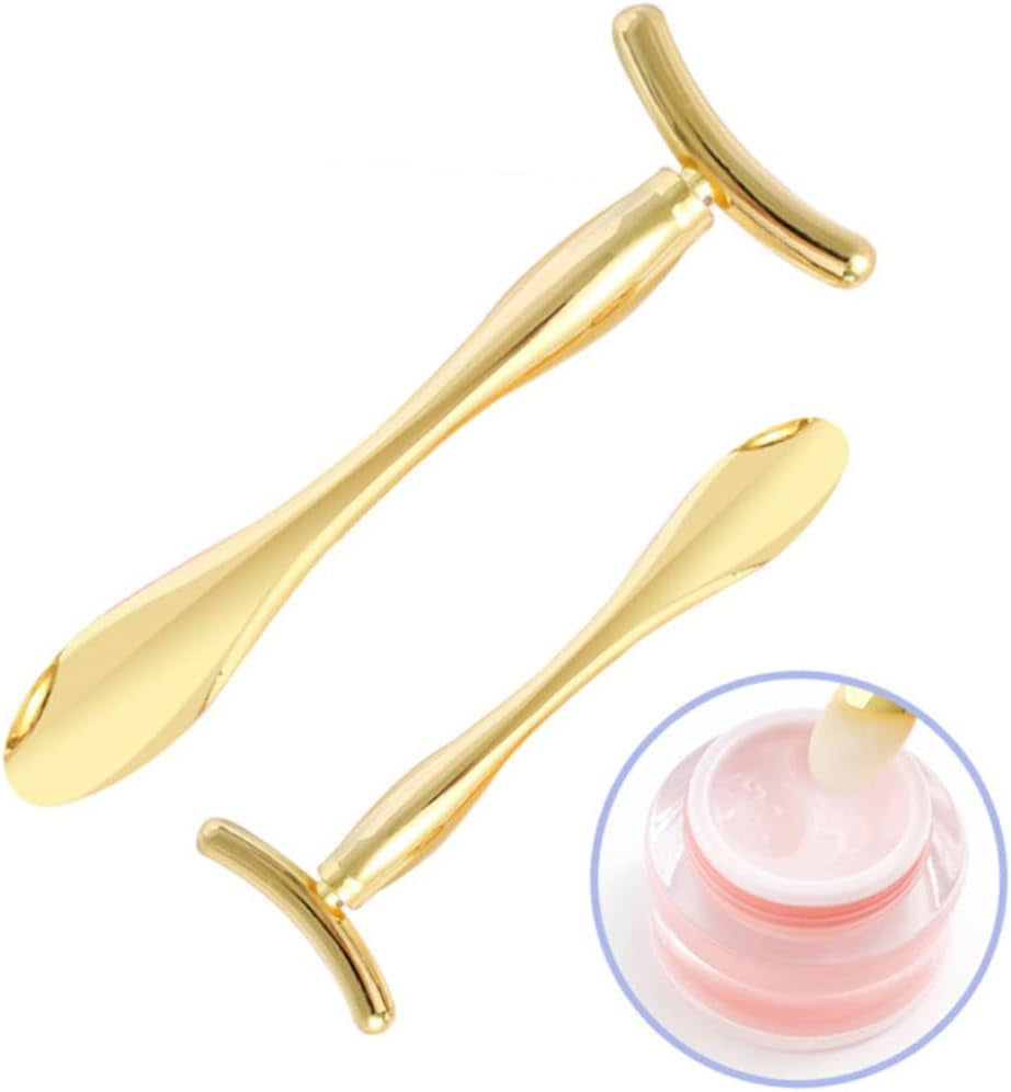 Mini Eye Makeup Scoop Set Zinc Alloy Beauty Supplies 2 in 1 Design for Cream Application Eye Circulation