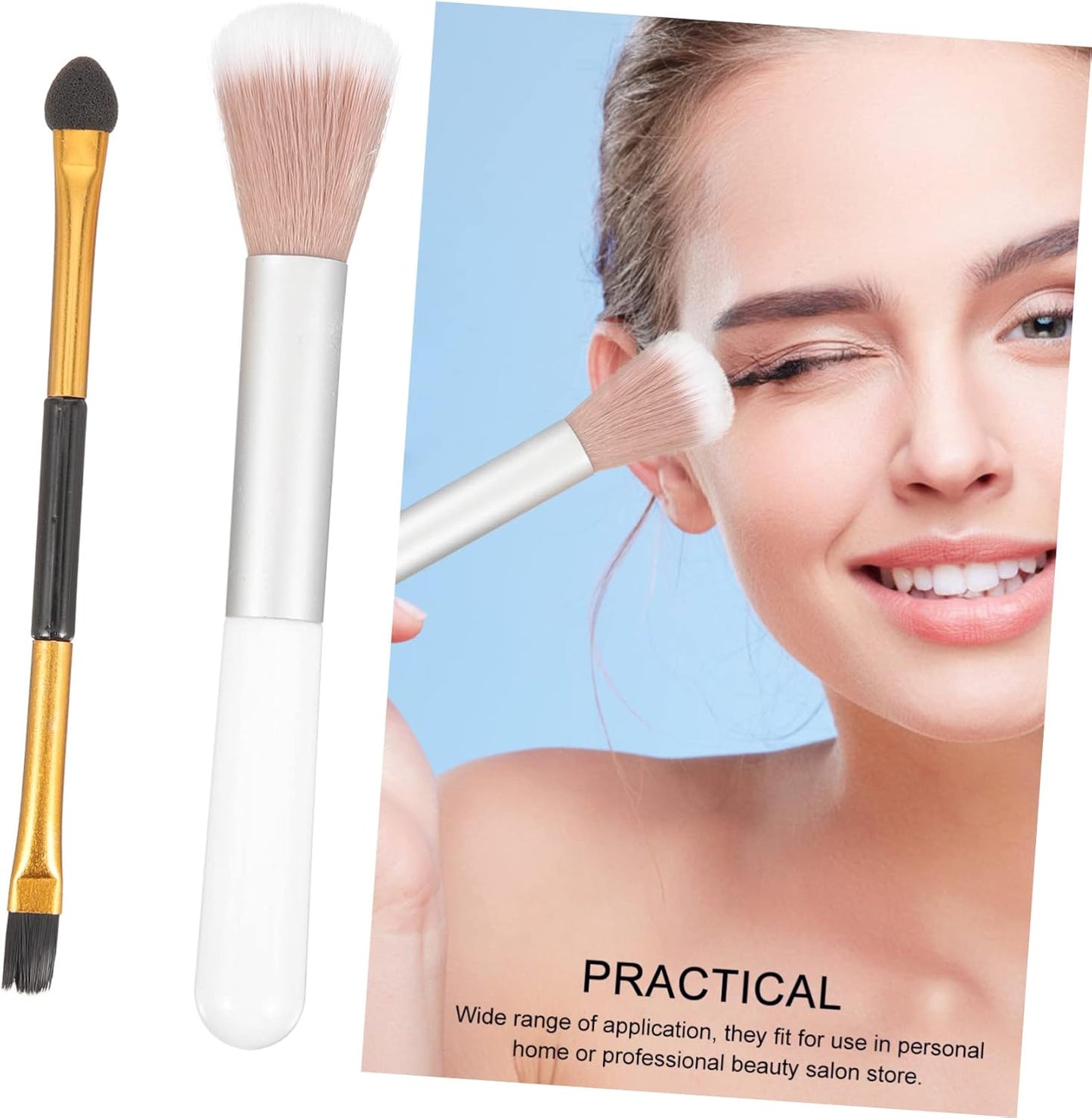 2-In-1 Highlighter and Contour Brush Women'S Makeup Tool Heart-Shaped Sponge for Easy Highlighting