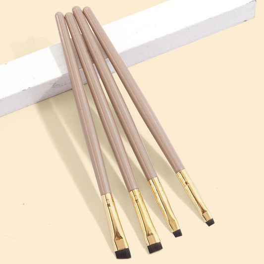 4 Pieces Eyebrow Contour Makeup Brush Eyeliner Brush Portable Small Angle Eyebrow Brush for Female Makeup Beauty Tool